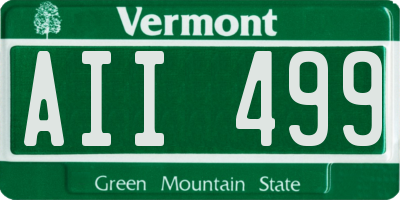 VT license plate AII499