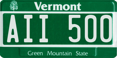 VT license plate AII500