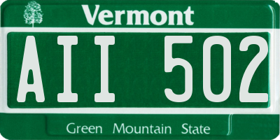 VT license plate AII502