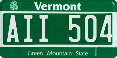 VT license plate AII504