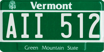 VT license plate AII512
