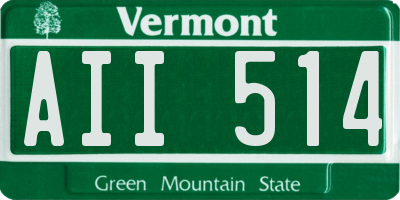 VT license plate AII514