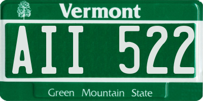 VT license plate AII522