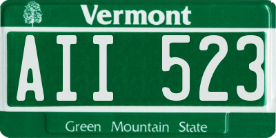VT license plate AII523