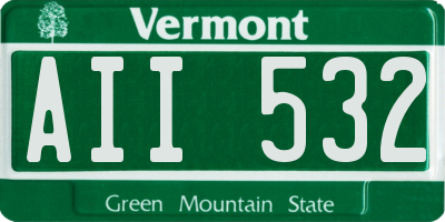 VT license plate AII532