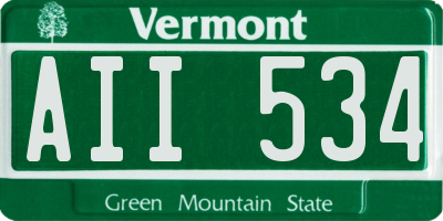VT license plate AII534