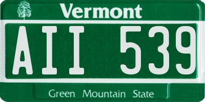 VT license plate AII539