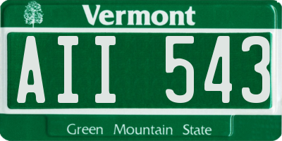 VT license plate AII543