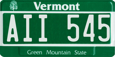 VT license plate AII545