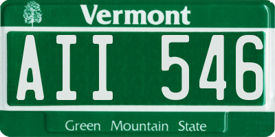 VT license plate AII546