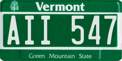 VT license plate AII547