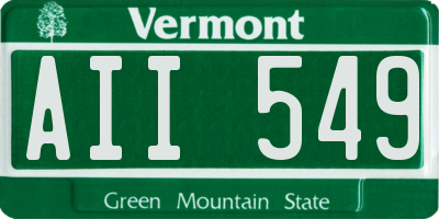VT license plate AII549