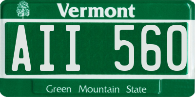 VT license plate AII560