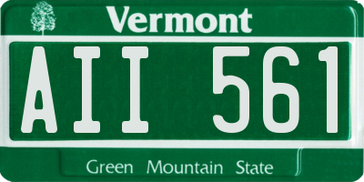 VT license plate AII561