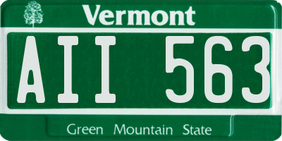 VT license plate AII563