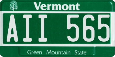 VT license plate AII565