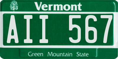 VT license plate AII567