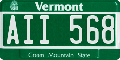 VT license plate AII568