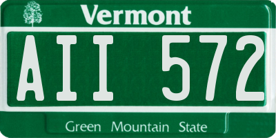 VT license plate AII572