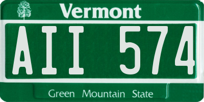 VT license plate AII574