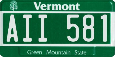 VT license plate AII581