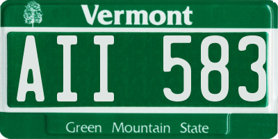 VT license plate AII583
