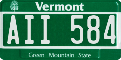VT license plate AII584