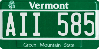 VT license plate AII585