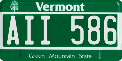 VT license plate AII586