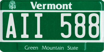 VT license plate AII588