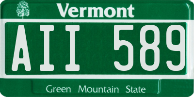 VT license plate AII589