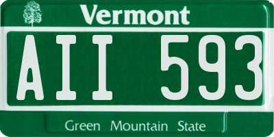 VT license plate AII593