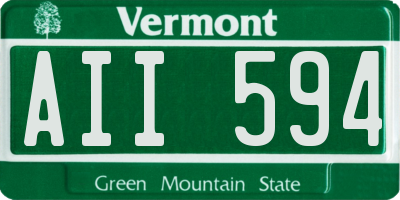 VT license plate AII594
