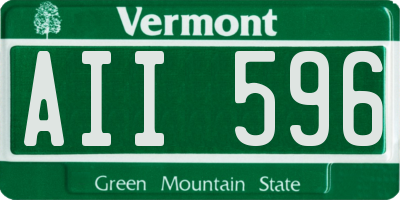 VT license plate AII596