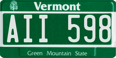 VT license plate AII598