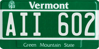 VT license plate AII602