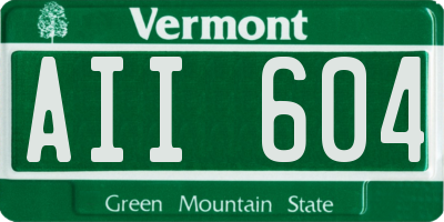 VT license plate AII604