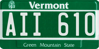 VT license plate AII610