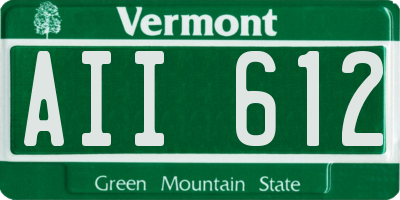 VT license plate AII612