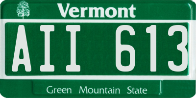 VT license plate AII613