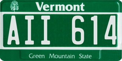 VT license plate AII614