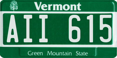 VT license plate AII615