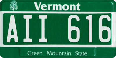 VT license plate AII616