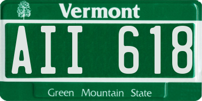 VT license plate AII618