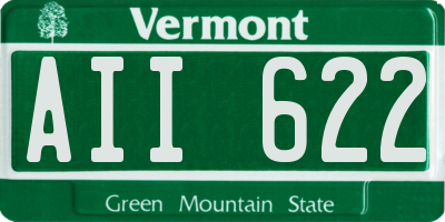 VT license plate AII622