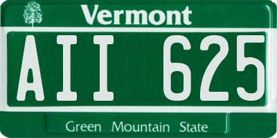 VT license plate AII625