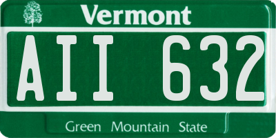 VT license plate AII632