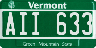 VT license plate AII633