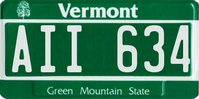 VT license plate AII634