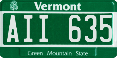 VT license plate AII635